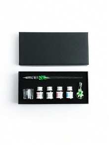 花朵玻璃蘸水笔，学生绘画书法文具，水晶玻璃笔，送朋友的礼品套装，学校奖品