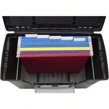 R-Storex - Caa de arcivo l con tapa organizadora caa de almacenamiento de arcivos de oficina de plástico para carps colgantes de letras y  obsidiana 1 unidad 61510A01C - NegroGris - Ver 5