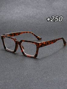 男士时尚老花镜，新款经典复古方形镜框，个性化拼接设计，休闲百搭，舒适护眼，适合日常佩戴、电脑使用、阅读，100-400度可选 - 透明 - 查看 30