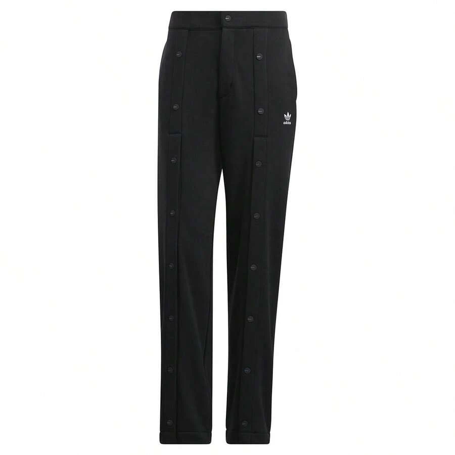 Adidas Women's Casual Sports Pants, Loose Fit Straight Leg Knit Long Pants With Button Detail, Spring/Autumn, HL9394 - Black - View 1