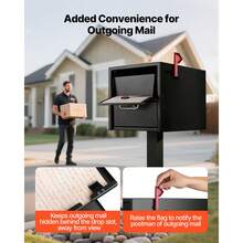 Post Mount Mailbox, Anti-Pry & Anti-Theft Mailboxes For Outside, Heavy Duty Lockable Mail Box With Magnetic Door, Weather-Resistant Metal Post Box For House Outside 21.06 X 10.63 X 11.22 In - 2500-3000cu.in - 查看 6