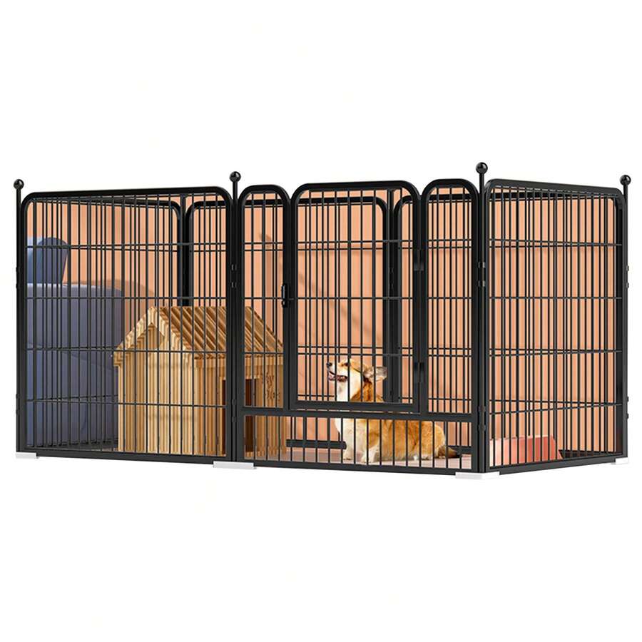 Indoor Secure Dog Fence - Heavy Duty Playpen For Small/Medium Pet Dogs - Black - View 1