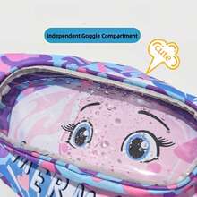 1pc Cartoon Printed Swimming Bag - Waterproof Dry-Wet Separation Backpack, Swimming Gear Organizer, Beach Drawstring Storage Bag & Toiletry Pouch