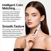 Color Changing Foundation Stick, Medium To Full Coverage Cream Stick Hydrating Makeup, Dual-Ended With Soft Brush For Flawless Look, Portable & Travel-Friendly (White) - Default - View 7