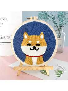 Embroidery Starter Kit, Rabbit & Fox Patterns, Handmade DIY Punch Needle Set, Suitable For Beginners, Cute Animal Designs, Round Punch Needle Craft Kit, Holiday Gift & Home Decor - Multicolor - View 9