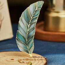 1pc Elegant Feather Design Metal Bookmark, Stationery Gift, School Supplies, Back To School Season - Multicolor - View 2
