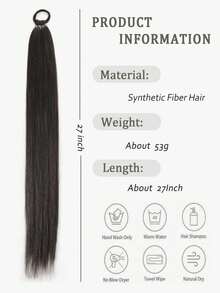 Four-Strand Braided Synthetic Wig Ponytail Dreadlocks Chemical Fiber Long Braid Hair Ring Wig Braid Ponytail Wig European And American Style ,Hair Elastics ,Hair Rubber Bands ,Scrunchies ,Hair Rope ,Elastic Hair Tie - Multicolor - View 5