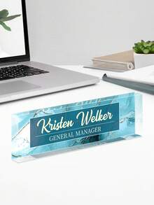 1pc Customized Acrylic Desk Name Plate, 20 Styles Available, Personalized Text, Employee Appreciation Gift For Teachers, Colleagues, Nurses, Managers - Multicolor - View 20