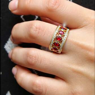 1pc Vintage Turkish Palace Style Electroplated Gold Ring With Colorful Rhinestones, Multi-Size, Suitable For Celebrations, Weddings, And Arabic Women's Jewelry