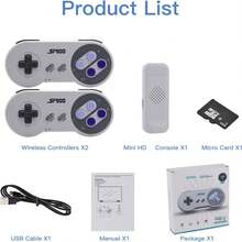 SF900 NES Retro Console With HD Video Gaming Controller 5,000 Games Included With Dual Wireless Controllers The Perfect Holiday Gift For The Family - Light Grey - View 7