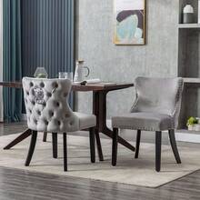 WAHSON OFFICE CHAIRS 2PCS Wahson Velvet Dining Chairs, Solid Wood Chair Chairs Chair For Restaurant - Grey - View 1