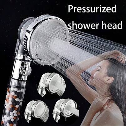 1个透明手持花洒，高压花洒，多种喷淋模式，一键关闭