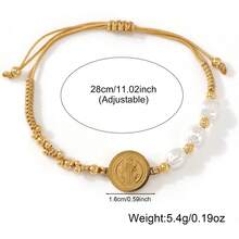 1 pieza Pulsera de cuentas de cobre bohemio, Pulsera de Jesús, Pulsera de cuentas doradas, Pulsera de perlas falsas, Pulsera tejida ajustable, Tarjeta de Pascua, Recuerdo de Pascua, Pulsera de la suerte, Pulsera apilable, Pulsera de pareja, Regalo para amigos, Regalo de cumpleaños, Pulsera de hermana, Regalo familiar, Regalo de San Valentín, Regalo cristiano, Pulsera de aniversario - Multicolor - Ver 4