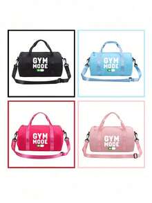 Túi đeo chéo in chữ "GYM MOODE" - Dây đeo chéo có thể điều chỉnh, tay cầm phía trên, túi tập gym dung tích lớn, hành lý du lịch, chất liệu bền chắc, phong cách đường phố năng động, túi xách mini phù hợp cho tập thể dục, khiêu vũ, đi làm và các hoạt động ngoài trời, yoga và tập luyện. - Nhiều màu - Xem 3