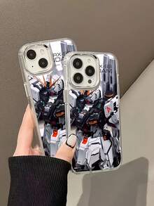 Estuche para teléfono Gundam RX-93 V negro y dorado Compatible con estuches para teléfonos   17  16 Pro Max  15 Pro Max  13 y  12 Diseño de marco de espejo de alta gama Protección de cámara Resistencia a huellas dactilares Ligero y elegante Un gran regalo para familiares, amigos, seres queridos, novios/novias y para Navidad - Plateado - Ver 6