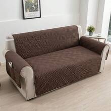 XM-Mirelitho 1PC Water-Repellent Quilted Sofa Cover Comfortable Non-Slip Fabric Hand-Washable And Machine-Washable Pet-Resistant And Anti-Scratch Anti-Dirty Integrated Sofa Cushion Suitable For 1/2/3-Seater Living Room Bedroom Restaurant Hotel Home Decoration Sofa Cushion - Cà phê nâu - Xem 2