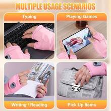 Heated Fingerless Gloves Women Guantes Calefactados Sin Dedos con - Guantes Trmicos Ajustables 3 Niveles, Pantalla Digital, Unisex para Trabajo Exterior, Ciclismo y Ski - Gris - Ver 6
