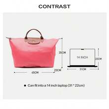 Bolso de mano plegable para mujer, con asa superior, diseño de bolso de mano de gran capacidad, regalo perfecto para novia - Rosa - Ver 8