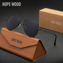HOPE WOOD HOPEWOOD New Fashion Aviator , Unisex, Alloy Frame Driving Casual Stylish Glasses - A - View 1