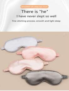 Double-Sided Silk-Like Breathable Sleep Mask, Blackout Eye Mask With Edging - Black - View 7