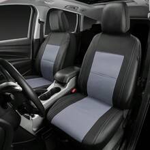 Skyline PU Leather CAR SEAT Covers Airbag Compatible Split Rear Bench - Universal Fit For Cars SUV Vehicles Full Set Black And Beige