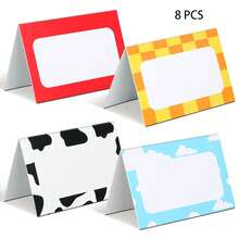8/24/48 Pcs Toy-Inspired Cartoon Story Party Labels Signs Folded Place Cards, Table Setting Blank Tented Name Cards, Folded Table Name Signs For Birthday Party Baby Showers Decor - Multicolor - View 8