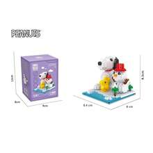 SNOOPY 1件装微粒积木，小型历史卡通动漫系列玩偶，女孩礼物，创意随机款式，新年礼物，情人节礼物，复活节礼物[随机款式] - 彩色 - 查看 8