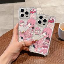 Estuche Transparente Antigolpes para iPhone 16, 15, 14, 13, 12, 11 Pro Max, X, XR, XS Max, 8, 7 Plus - Anime Bocchi The Rock - Color 1 - Ver 5