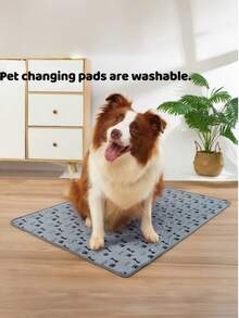 1片灰色可重复使用可清洗宠物尿垫，小型动物防漏训练垫 - 灰色骨頭尿墊 - 查看 1