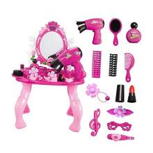 Abaodam Caja juguete de niña juguetes cosmeticos de belleza juguetes para niñas de niña infantiles herramientas para el cabello Princesa tocador niño rosaConveniente y duradero, favorito para niños - Multicolor - Ver 2
