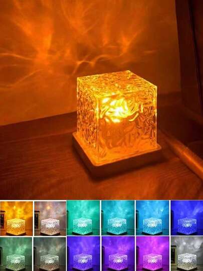 1 pezzo d'atmosfera a onde e luci del nord a 16 colori LED, con controllo touch/remoto, 16 colori RGB luci del nord, effetto fiamma/acqua rotante - lampada da comodino, per feste, ufficio, regalo di Natale, notturna moderna