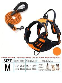 Large/Medium/Small No-Pull Dog Harness & Leash Set With 4 Buckles, Adjustable Padded Vest, Control Handle, And Reflective Night-Visible Design, Suitable For Dogs Of All Sizes - Multicolor - View 11