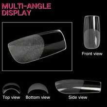 120Pcs Full Cover Square Fake Nails, 12 Sizes Square Nails Acrylic False Nails For Nail Extension, French Square Shaped False Nail Tips For Nail Salons And Nail Tips Art (Clear) - Trong sáng - Xem 6