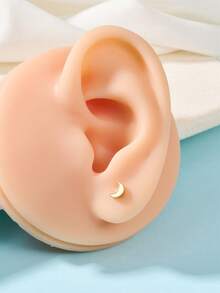 1pc Gold Plated Earring, 20g, Multi-Element Design With Heart, Butterfly, Flower, Star, Cross Shapes, Inlaid Zirconia, Valentine's Day Gift - Gold - View 15