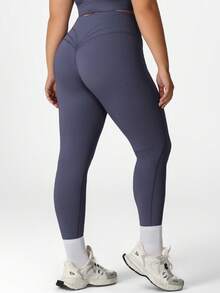 Sodalemon Plus Size Women Compression Leggings, Seamless Elastic Tights For Dance, Yoga, Running, Outdoor Sports - 藍色 - 查看 8