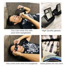 90° Adjustable Reclining Glasses – Prism Glasses For Comfortable TV Watching In Bed, Comfortable Reclining Glasses With Full-Rim PC Frame, Decorative Clear Lenses, No Battery Required, TV Glasses | Playful Glasses | Lightweight Glasses - màu đen - Xem 4
