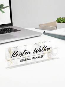 1pc Customized Acrylic Desk Name Plate, 20 Styles Available, Personalized Text, Employee Appreciation Gift For Teachers, Colleagues, Nurses, Managers - Multicolor - View 26