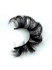 7对俄式浓密经典猫眼仿貂毛假睫毛，自然DD卷翘蓬松假睫毛，交叉加长加浓密合成貂毛假睫毛，打造自然妆容 - 黑色 - 查看 7