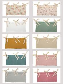 Bamboo Wicker Folding Storage Hanging Bag With Two Compartments For Diapers, Nursing Covers, And Accessories - Multicolor - View 2