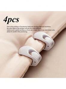 4个白色床单夹，装饰收纳夹，安全牢固，方便耐用，贝壳形床单固定夹，隐形床品配件，适用于厚床垫/家用/酒店床上用品保养