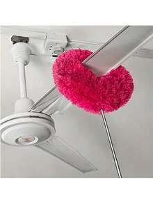 Ceiling Fan Cleaner Duster Reusable Microfiber Ceiling Fan Blade Cleaner With Extension Pole Adjusts (12-31.5 Inch) For Cleaning Walls Bookshelves Furniture Door Window Top - Pink - View 1