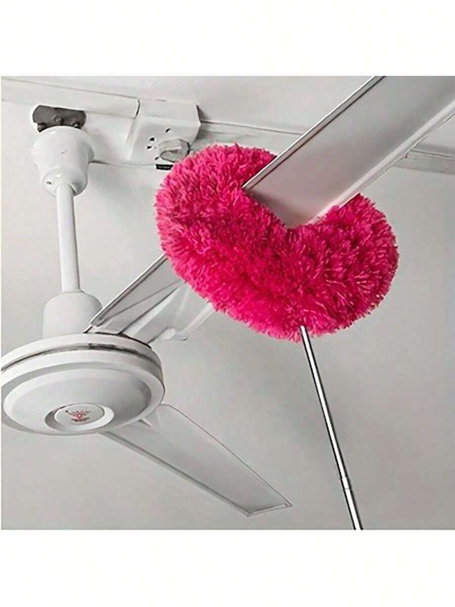 Ceiling Fan Cleaner Duster Reusable Microfiber Ceiling Fan Blade Cleaner With Extension Pole Adjusts (12-31.5 Inch) For Cleaning Walls Bookshelves Furniture Door Window Top - Pink - View 1