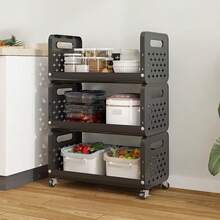 3/4/5 Tier Rolling Storage Cart, Multifunctional Movable Shelving Unit, Suitable For Organizing Clutter, Home Storage, Applicable For Living Room, Bedroom, Study - Space Saving, Compact Design, Multi-Tier Cart, Easy Assembly, Durable Plastic Material, Adjustable Height, Mobile Shelving, Small Space Living, Office Supplies