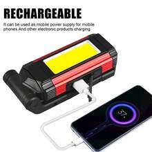 新款LED工作灯维修灯，带磁性支架，多功能COB高亮手电筒 - 彩色 - 查看 3