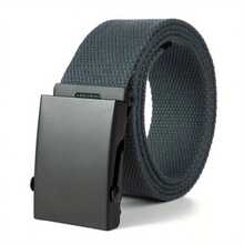 Durable Men's Nylon Belt - Fashionable Black, 1.5inch Width, Casual Canvas Belt With Textured Pattern And Sturdy Metal, Suitable Jeans, Casual Accessories| Textured Pattern Belt| Premium Craftsmanship - 灰色 - 查看 6