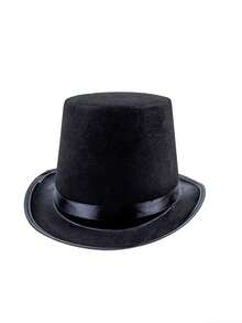 1顶黑色魔术师高顶礼帽，毛毡正式礼帽，派对道具，魔术表演服装帽