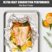 Horneo bandeja de acero inoxidable no tóxica saludable con acabado de espejo resistente al óxido - Plateado - Ver 7