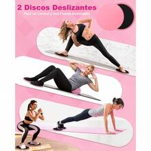 15 en 1 Pilates Kit Kit de Pilates con Pelota de Yoga Anillo Bandas de Resistencia Correa de Estiramiento Discos Deslizantes Calcetines Bolsa de Gimna Ideal para Yoga y Fitness - Rosa - Ver 4