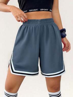 1 pieza Pantalones cortos tipo bermuda sueltos, casuales, de unicolor y transpirables para niñas/adolescentes, de verano