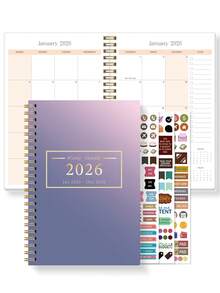 2026 Planner, January To December 2026, A5 Minimalist Monthly Planner, Colorful Monthly Tabs, Holiday Reminders & Notes, Office Desk Accessories, Back To School Supplies, Perfect Gift For Men/Christmas - Purple - View 6